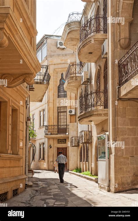 architecture in baku azerbaijan old town street Stock Photo - Alamy