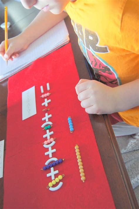 Montessori Addition Tables Work - Colored Bead Bars #Montessori #homeschool Montessori Lessons ...