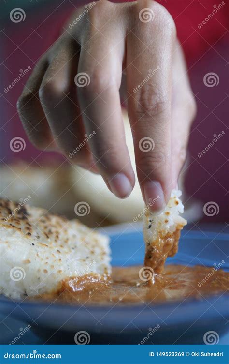 Indonesian Sticky Rice with Peanut Sauce Stock Image - Image of authentic, baked: 149523269