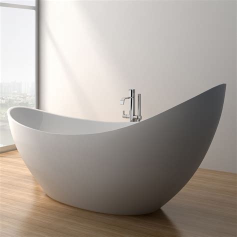 Debbi 74" Soaking Bathtub - Matte White | Free Shipping - Modern Bathroom