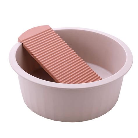 Laundry Wash Basin with Washboard: Washing Clothes Bucket Hand Wash Board Plastic Basin for ...