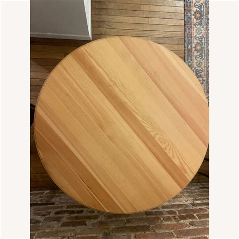 IKEA Round Dining Table - Wood / Black - AptDeco