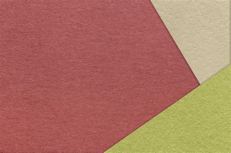 Premium Photo | Texture of craft dark red color paper background with beige and green border ...