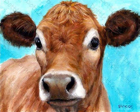 Cows Jersey Cow Jersey Cow Art Print Jersey Dairy Cow - Etsy | Cow art ...