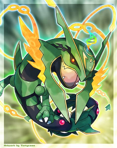 rayquaza and mega rayquaza (pokemon) drawn by tomycase | Danbooru