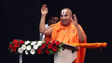 Hon'ble Jagadguru Ramanandacharya Swami Rambhadracharya, during 6th Convocation Ceremony 2019 ...