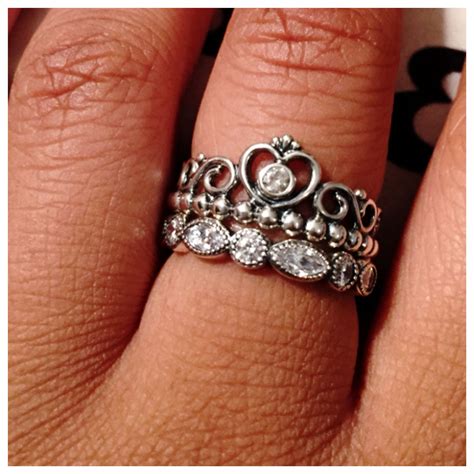 Perfect way to stack the Pandora princess ring ️ | Pandora rings ...