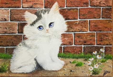 Cute Kitten... Painting by Xzen Art Studio | Saatchi Art