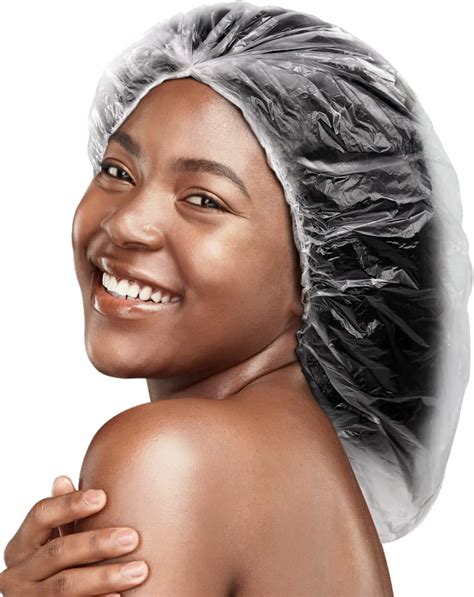 Amazon.com : Sent Hair Shower Cap 10 Pcs Disposable Plastic Bath Cap Waterproof Spa Shower Cap ...
