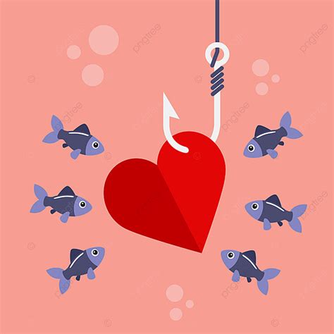 Fishing Hook Vector Design Images, Heart On Fishing Hook, Flirtation, Pickup, Flat PNG Image For ...