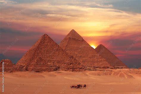 pyramid sunset Stock Photo | Adobe Stock