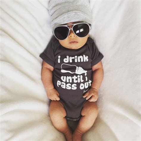 "I Drink Until I Pass Out" Hilarious Baby Onesie -perfect baby gift idea – FAYFAIRE Clothing Co ...