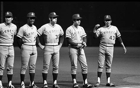 1977 Mariners - (L to R) Paul Mitchell, Leroy Stanton, Mike Kekich ...