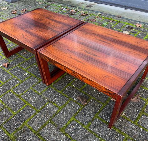 Large Danish Mid-Century Modern Wooden Coffee Nest of table Set / End ...