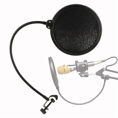 Studio Microphone Pop Filter Singing Windscreen Shield Pod Cast Dual Double Layer Mask Anti Mic ...