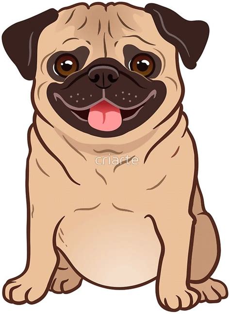 Cute Pug Cartoon Sticker