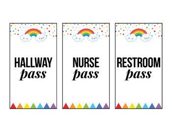 Editable Hallway Passes Bathroom Passes Confetii Classroom Theme