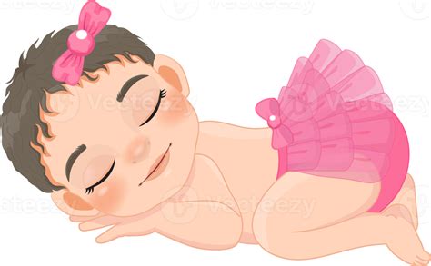 Baby Girl Sleeping Cartoon Character 19841354 PNG