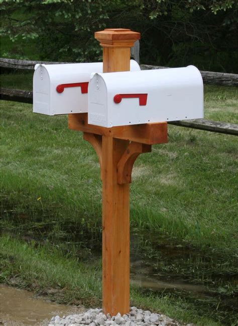 Double Wood Mailbox Post | Cedar Mailbox Landscaping