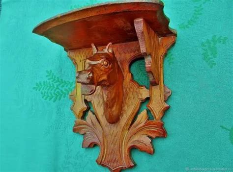 ANTIQUE WOODEN CONSOLE shelf wood antique horse wooden horse console shelf $117.87 - PicClick