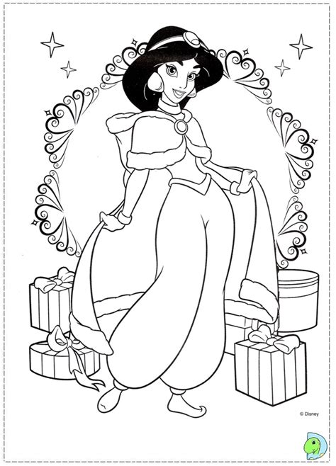 Christmas Disney Princess Coloring page- DinoKids.org