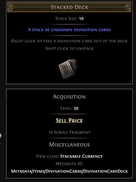 PoE Stacked Deck Divination Card Drop Locations 3.24