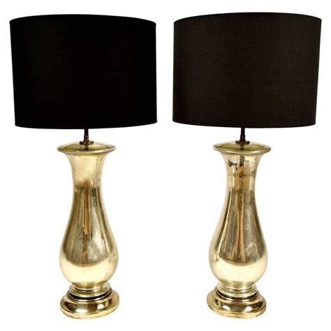 Pair of Modern Mercury Glass Table Lamps For Sale at 1stdibs