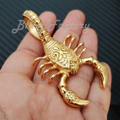 Hip Hop Stainless steel Gold & Silver Tone Large Scorpion Bling Charm Pendant | eBay