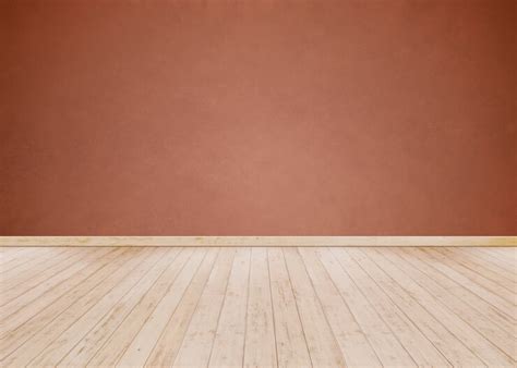 Premium Photo | Red cement wall with wooden floor