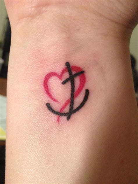 Cross Anchor Heart Tattoo