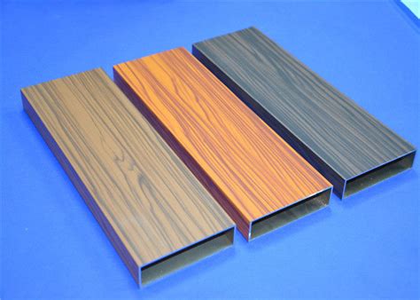 60 - 80U Wood Grain Aluminium Profile , Aluminum Window And Door Frame Profile