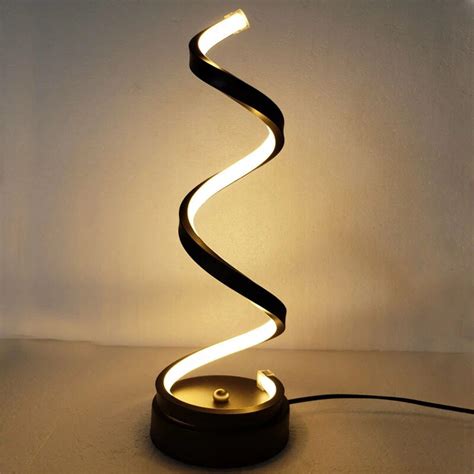 Modern LED Spiral Table Lamp Curved Desk Bedside Lamp Cool White Warm White Light For Living ...