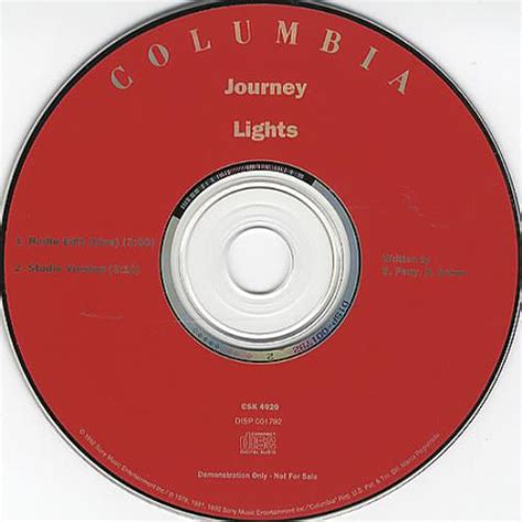 Journey Lights US Promo CD single (CD5 / 5") (122307)