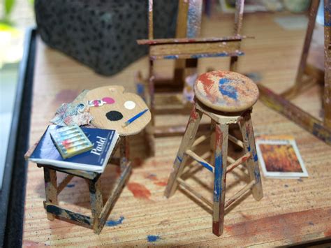 Itty Bitty Adventures: Miniature Monday: Artist's Supplies in 1/12th Scale