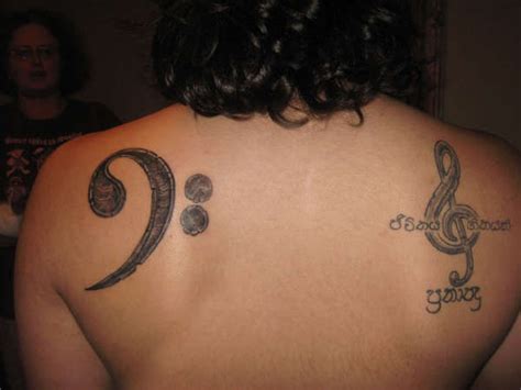 Bass and Treble Clefs tattoo