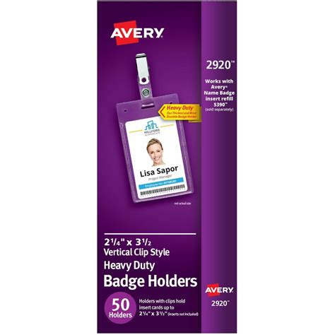 Avery® Heavy-Duty Secure Top Clip-Style Badge Holders