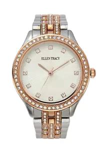 Ellen Tracy Silver and Rose Gold Tone Watch | belk