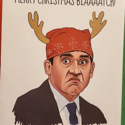 Funny Prison Mike Christmas Card the Office Christmas Funny - Etsy