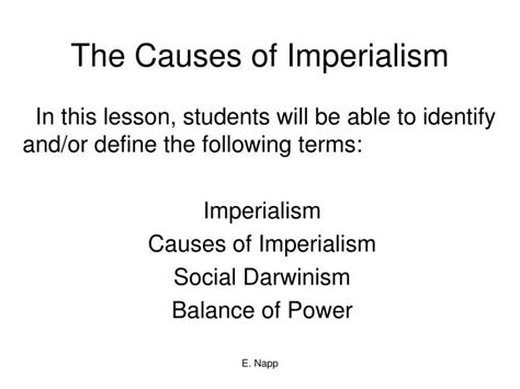 PPT - The Causes of Imperialism PowerPoint Presentation, free download ...