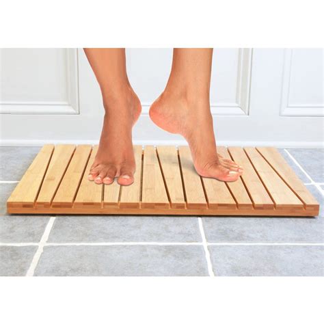 Bamboo Bath Mat | Bamboo shower mats, Shower floor, Bamboo bath mat