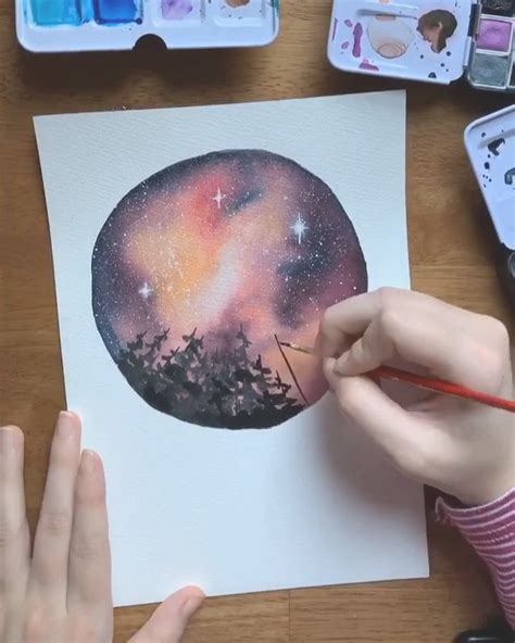 Acuarela galaxy Bosque | Arte de acuarela, Pintura de arte, Acuarela
