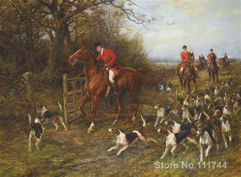 Hunting paintings Hunter and dogs by Heywood Hardy Modern Landscape art ...