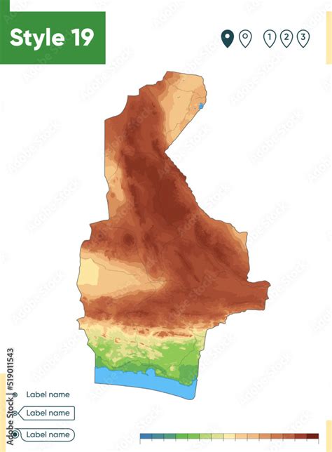 Sistan And Baluchestan, Iran - high detailed physical map. Vector map ...