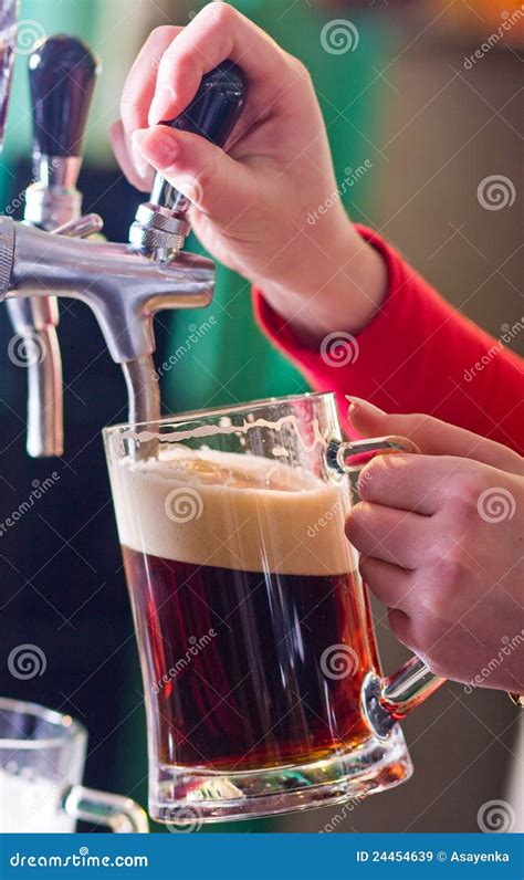 Draught beer stock image. Image of hand, leisure, chrome - 24454639