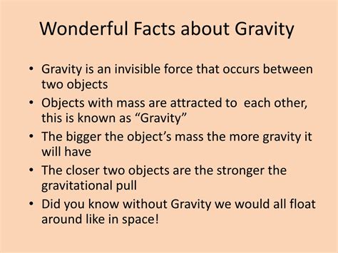 PPT - Facts About Gravity PowerPoint Presentation, free download - ID:346515