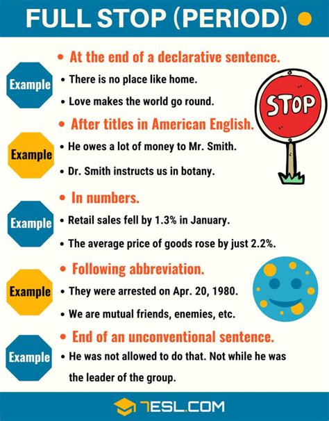 Full Stop (.) When to Use a Full Stop (Period) with Easy Examples • 7ESL