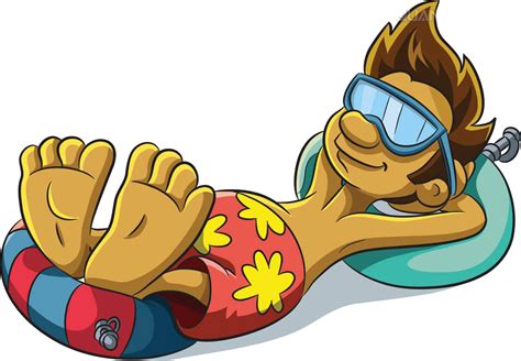 Download Cartoon Beach Vacation Boy - Clipart Relax - Png Download (#1637977) - PinClipart