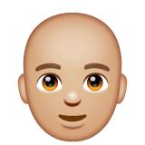 👨🏼‍🦲 Man: Medium-Light Skin Tone, Bald Emoji on WhatsApp 2.20.206.24