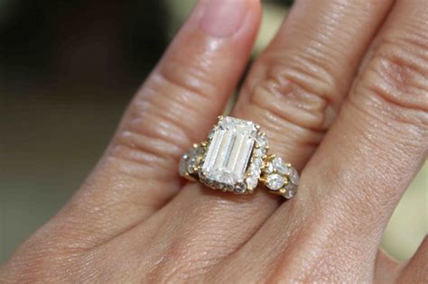 Emerald Cut Ring on Yellow Gold Setting - RingSpotters