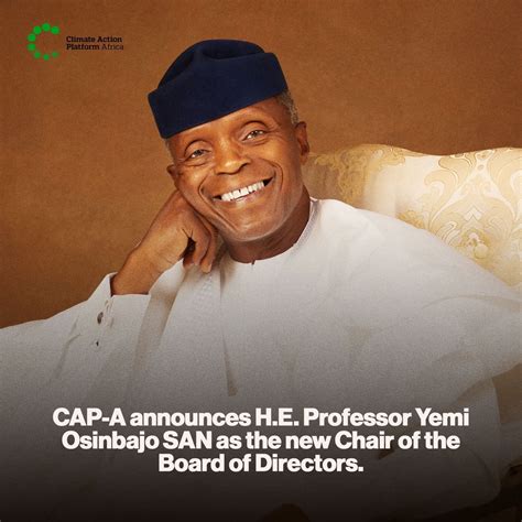 Prof. Yemi Osinbajo named as Board Chair at CAP-A — Future Perspectives